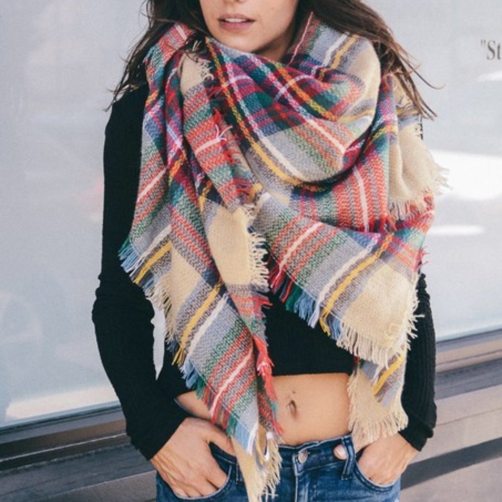 Plaid Blanket Scarf - big + comfy!